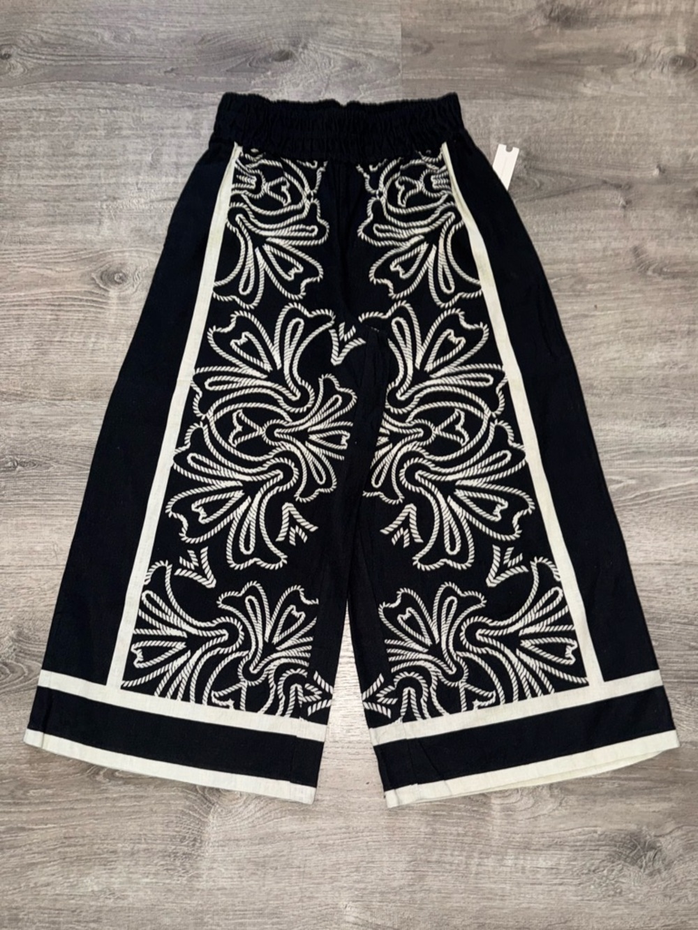NWT ANTHROPOLOGIE 2PC LINEN SET BRENNA SHIRT SOMERSET PANTS IN BLACK PRINT S SP - Picture 9 of 16